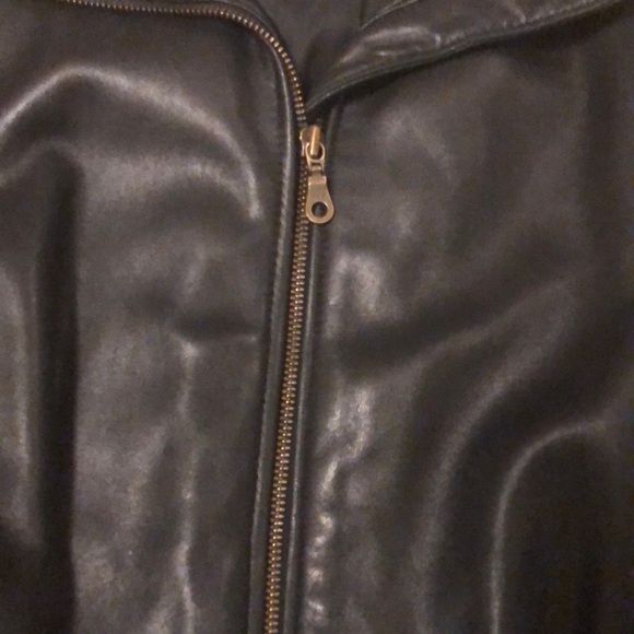 Relativity Vegan Leather Chocolate Brown Full Sip Coat with Waist Tie Size M - Picture 3 of 7